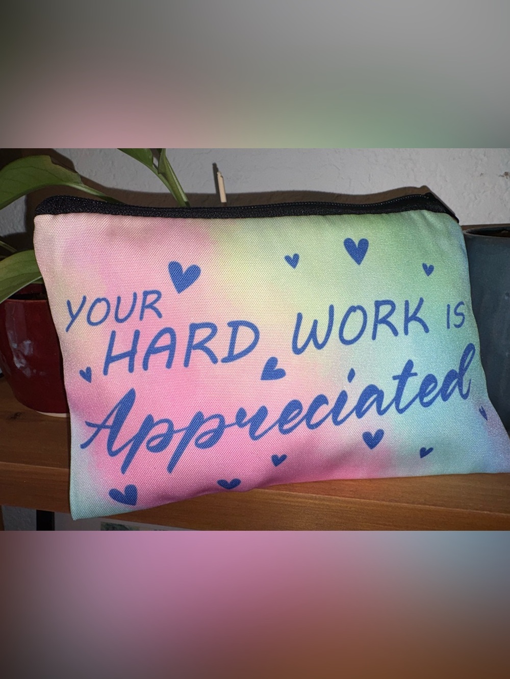 Canvas MAKEUP BAG Pouch - Multicolor Gradient
